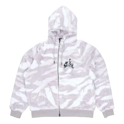 Air Jordan Wings Full-length Zipper Cardigan Hooded Loose Sports Jacket Large Gray In Multi