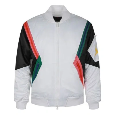 Air Jordan Wings Ma-1 Casual Sports Colorblock Stand Collar Jacket White