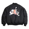 Air Jordan Wings Ma-1 Logo Printing Stay Warm Casual Jacket Black