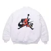 Air Jordan Wings Ma-1 Logo Printing Stay Warm Casual Jacket White