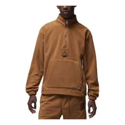 Air Jordan Winterized Fleece Half-zip 'light British Tan' In Brown