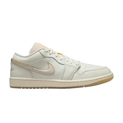 Pre-owned Air Jordan Wmns  1 Low 'hoops Gold Pack' | Cream | Women's Size 7.5 In White