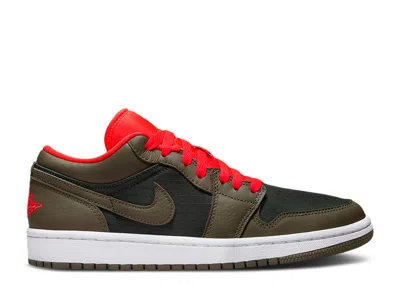 Air Jordan Wmns  1 Low Se 'black Olive Bright Crimson'