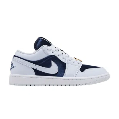 Pre-owned Air Jordan Wmns  1 Low Se 'midnight Navy Gold Charms' In Blue