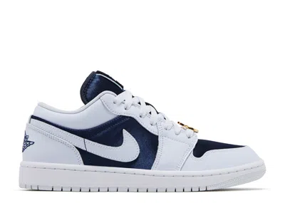 Air Jordan Wmns  1 Low Se 'midnight Navy Gold Charms' In Blue