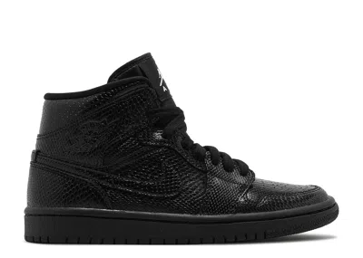 Air Jordan Wmns  1 Mid 'black Snakeskin'