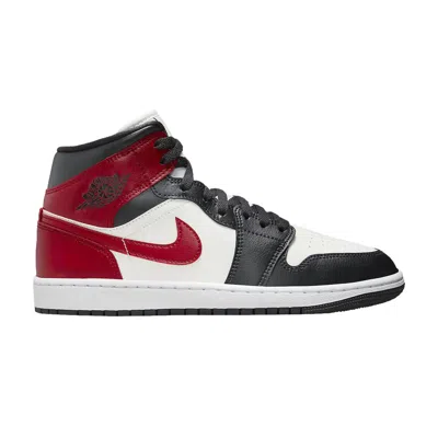 Pre-owned Air Jordan Wmns  1 Mid 'black Toe' In Red