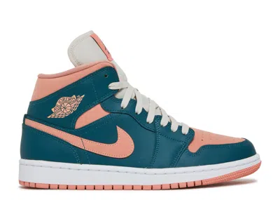 Air Jordan Wmns  1 Mid 'dark Teal Green' In Blue