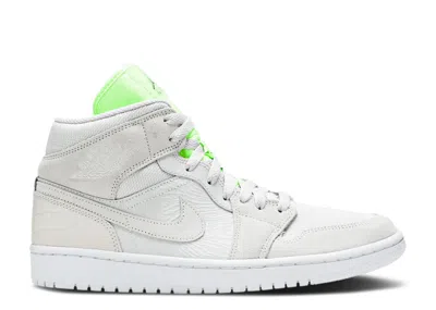 Air Jordan Wmns  1 Mid 'ghost Green' In Gray