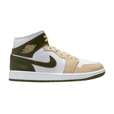 Pre-owned Air Jordan Wmns  1 Mid 'military Drab' | White | Women's Size 5.5