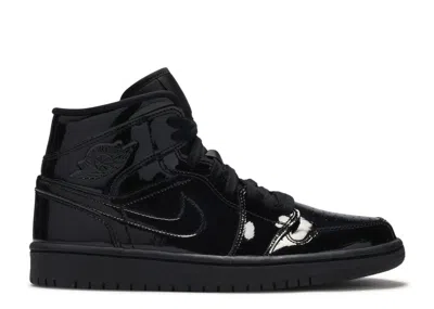 Air Jordan Wmns  1 Mid Patent Se 'triple Black'