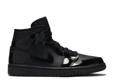 Air Jordan Wmns  1 Mid Patent 'triple Black'