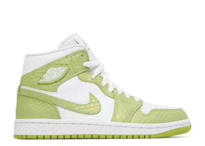 Air Jordan Wmns  1 Mid Se 'green Python' In White