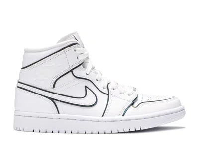 Air Jordan Wmns  1 Mid Se 'iridescent Trim' In White