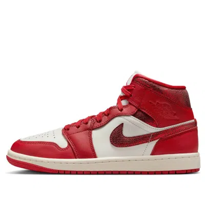 Air Jordan (wmns)  1 Mid Se 'red Cracked Leather'