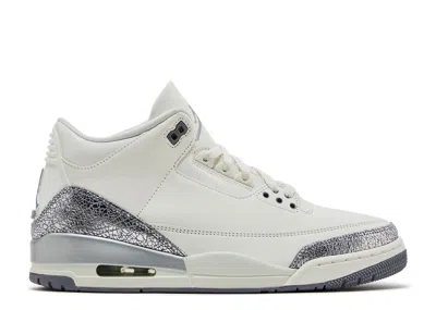 Air Jordan Wmns  3 Retro 'sail Metallic Silver' In White