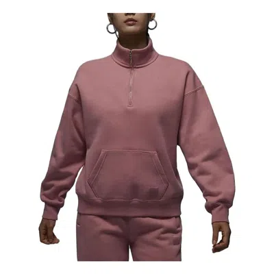 Air Jordan (wmns)  Brand Fleece Quarter Zip 'stardust Red' In Brown