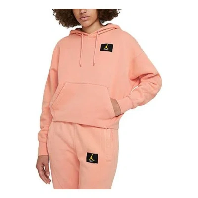 Air Jordan (wmns)  Flight Athleisure Casual Sports Fleece Pullover Hoodie Yellow Pink