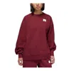 Air Jordan (wmns)  Flight Fleece Crew 'claret' In Burgundy