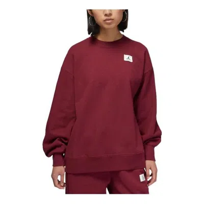 Air Jordan (wmns)  Flight Fleece Crew 'claret' In Burgundy