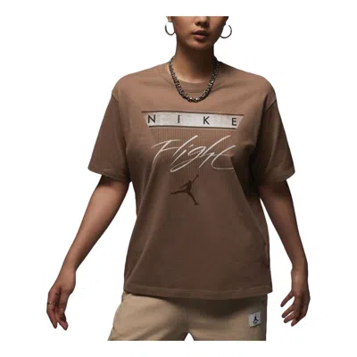 Air Jordan (wmns)  Flight Heritage Graphic T-shirt Asia Sizing 'brown'