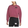 Air Jordan (wmns)  Flight Round-neck Swea Deep-wine In Pink