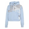 Air Jordan (wmns)  Funny Pattern Knit Short Pullover Hoodie Light Blue