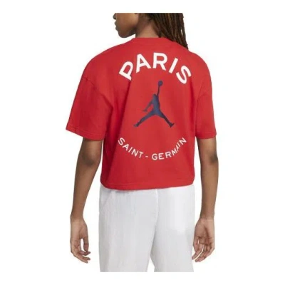 Air Jordan (wmns)  Jumpman Paris Saint-germain Printing Loose Soccer/football Sports Short Sleeve 're