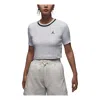 Air Jordan (wmns)  Knit Crop T-shirt Asia Sizing 'white Black' In Gray