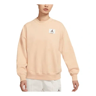 Air Jordan (wmns)  Logo Knitting Round-neck Swea Orange In Brown