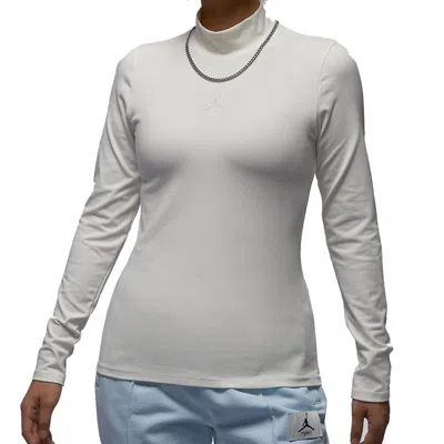 Air Jordan (wmns)  Long-sleeve Mock Neck Top Asia Sizing 'sail' In White