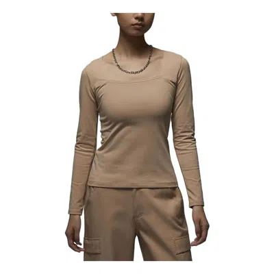 Air Jordan (wmns)  Long Sleeve Top 'tan' In Brown