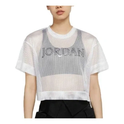 Air Jordan (wmns)  Sports Stylish Mesh Short Sleeve White