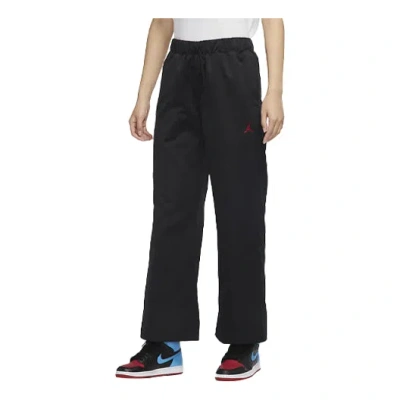 Air Jordan (wmns)  Ss22 Brand Logo Solid Color Straight Sports Pants/trousers/joggers Black