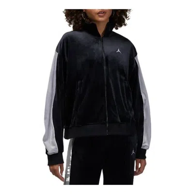 Air Jordan (wmns)  Velour Track Jacket 'black Grey'