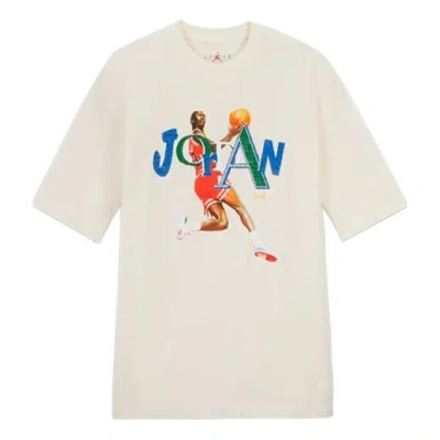 Air Jordan (wmns)  X Aleali May Crossover Printing Basketball Sports Short Sleeve White In Neutral