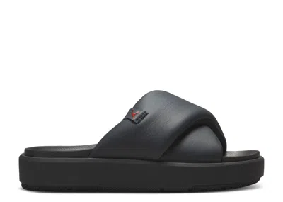 Air Jordan Wmns Jordan Sophia Slide 'off Noir Fire Red' In Black