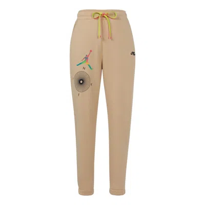Air Jordan Word Embroidered Drawstring Casual Joggers/pants/trousers Men's Brown In Neutral