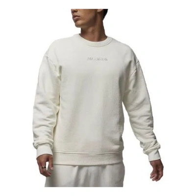 Air Jordan Wordmark Fleece Crewneck Sweatshirt 'sail' In Neutral