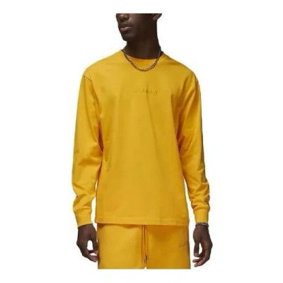 Air Jordan Wordmark Long-sleeve T-shirt 'university Gold' In Yellow