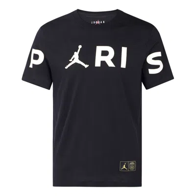 Air Jordan Wordmark Paris Saint-germain Large Logo Printing Casual Sports Black
