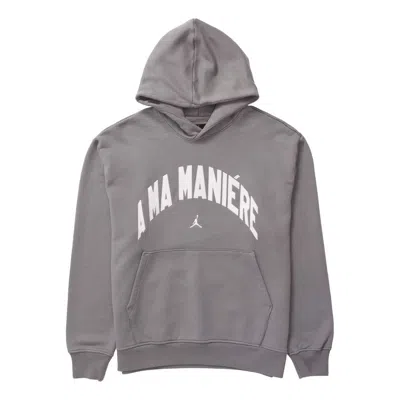 Air Jordan X A Ma Maniere Hoodie 'flat Pewter' In Gray