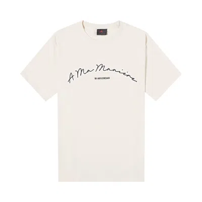 Pre-owned Air Jordan X A Ma Maniére Short Sleeve T-shirt 'light Orewood Brown' In Cream