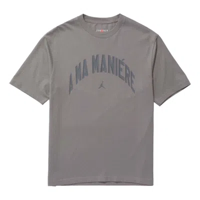 Air Jordan X A Ma Maniere T-shirt 'flat Pewter' In Gray