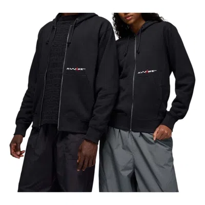 Air Jordan X Awake Ny Full-zip Fleece Relaxed Fit Hoodie 'black'