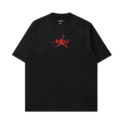 Pre-owned Air Jordan X Awake Ny Solid Tee 'black/university Red'