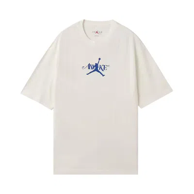 Pre-owned Air Jordan X Awake Ny Solid Tee 'sail/game Royal'