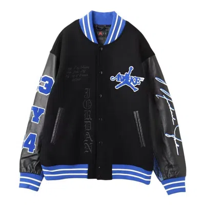 Air Jordan X Awake Ny Varsity Jacket Asia Sizing 'black Game Royal'