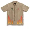 Air Jordan X Cactus Jack By Travis Scott Button Down Shirt 'khaki University Red' In Neutral