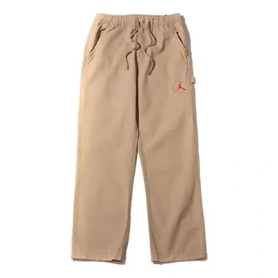 Air Jordan X Cactus Jack By Travis Scott Canvas Pants 'desert Khaki University Red' In Brown